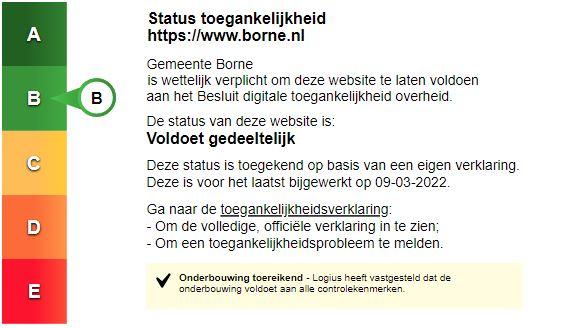 Toegankelijkheidsverklaring borne.nl 2020