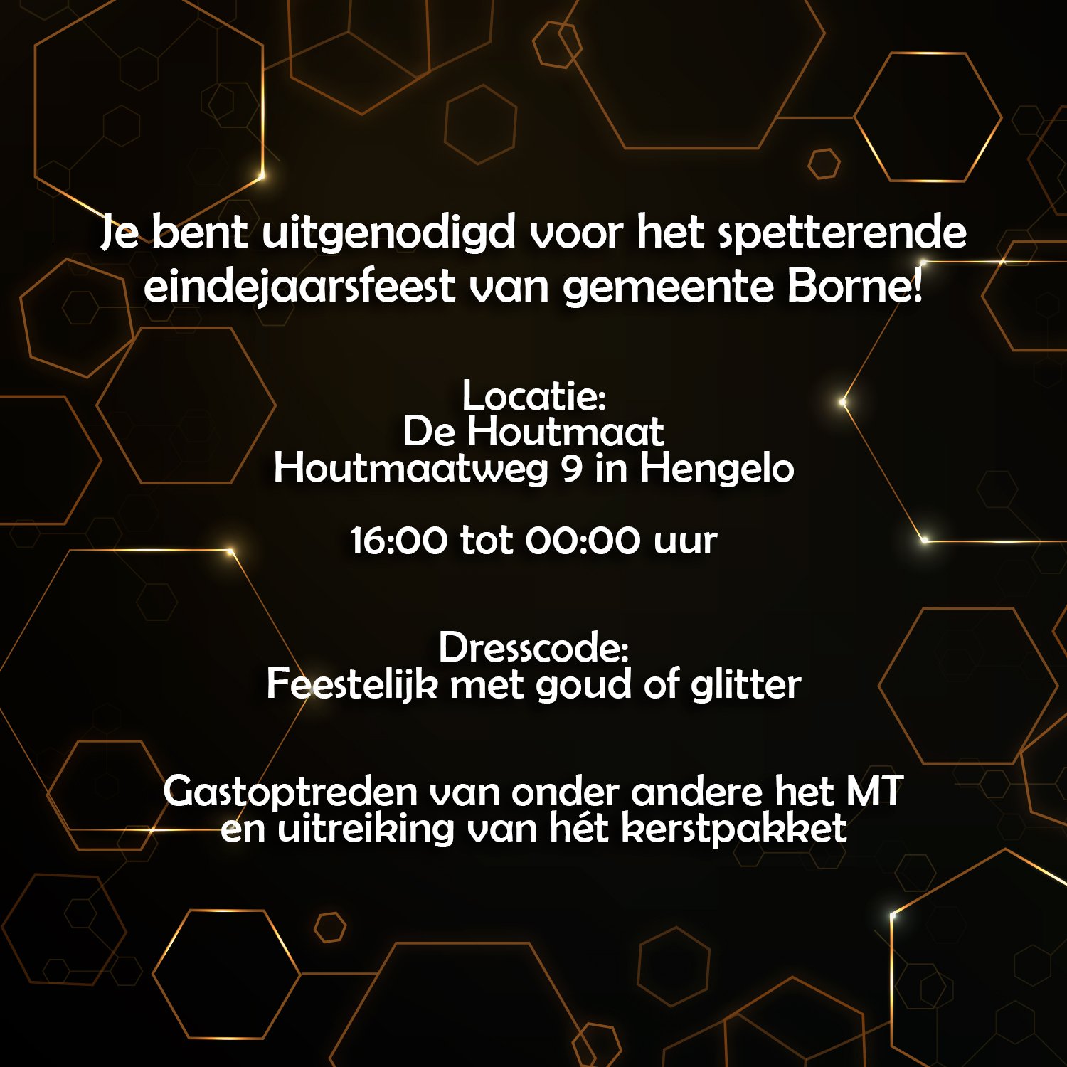 Informatie over eindejaarsfeest