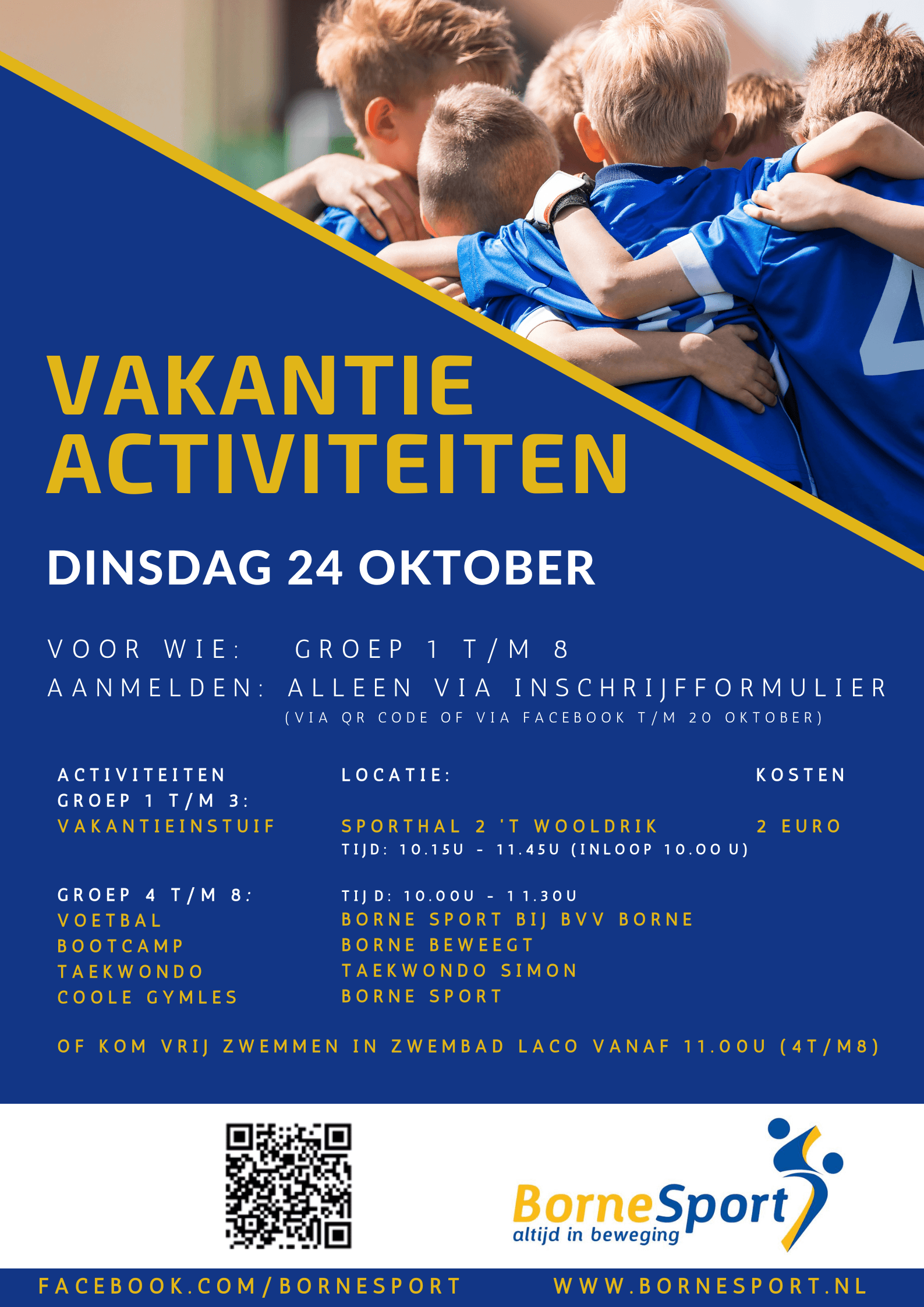 Activiteiten van Borne Sport in de herfstvakantie - inhoud staat ook in het artikel